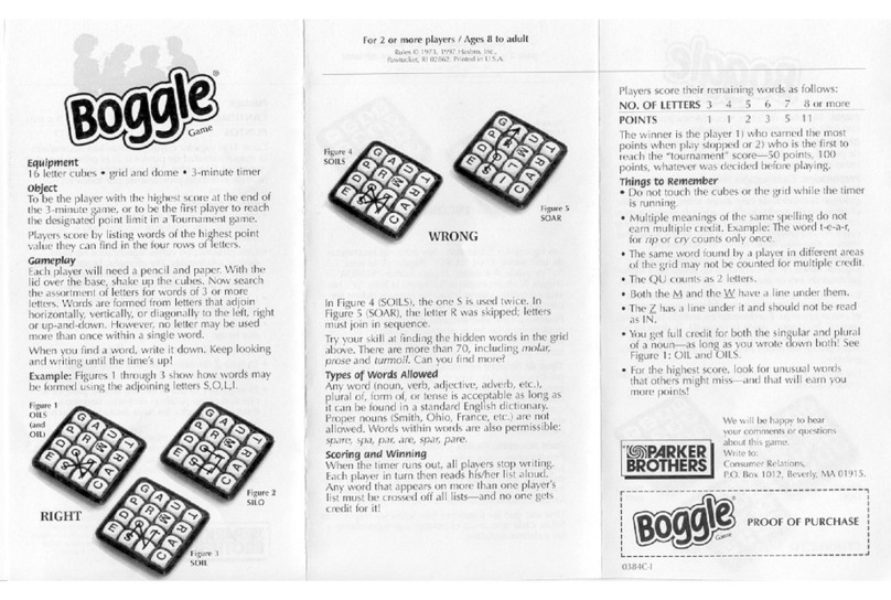 Parker Brothers Boggle instructions Parker Brothers Boggle instructions