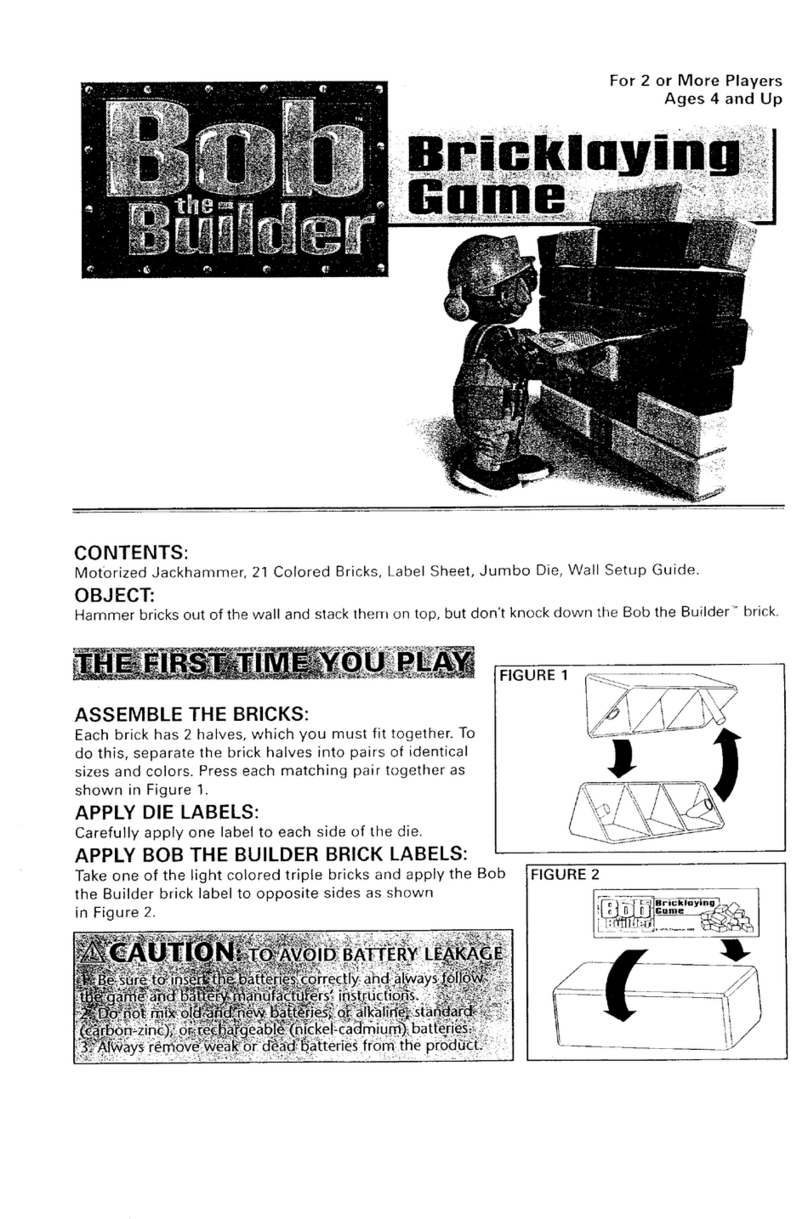 Milton Bradley Bob the Builder Bricklaying Game instructions
