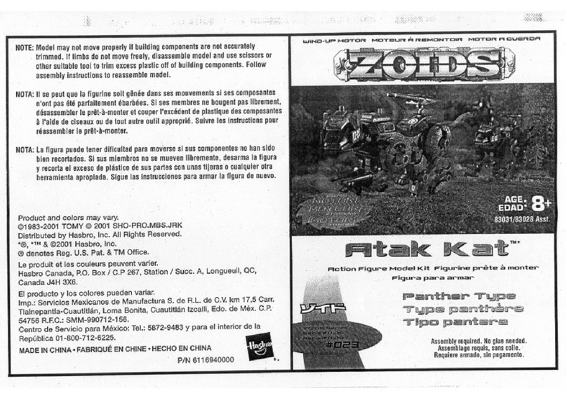 Hasbro ATAK KAT Panther Type instructions