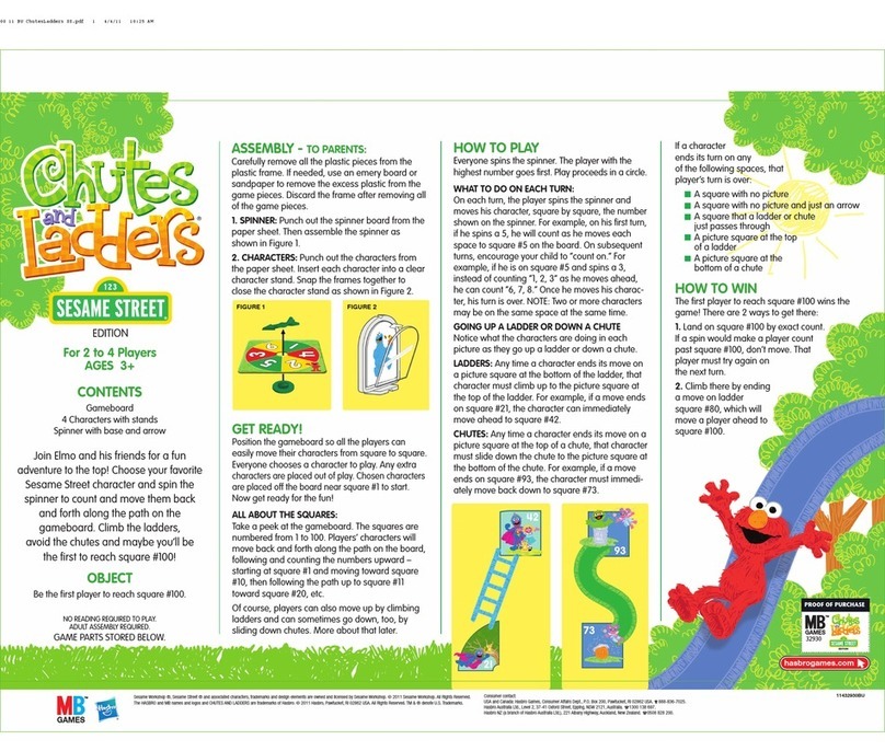 Milton Bradley Chutes and Ladders Sesame Street Edition User manual