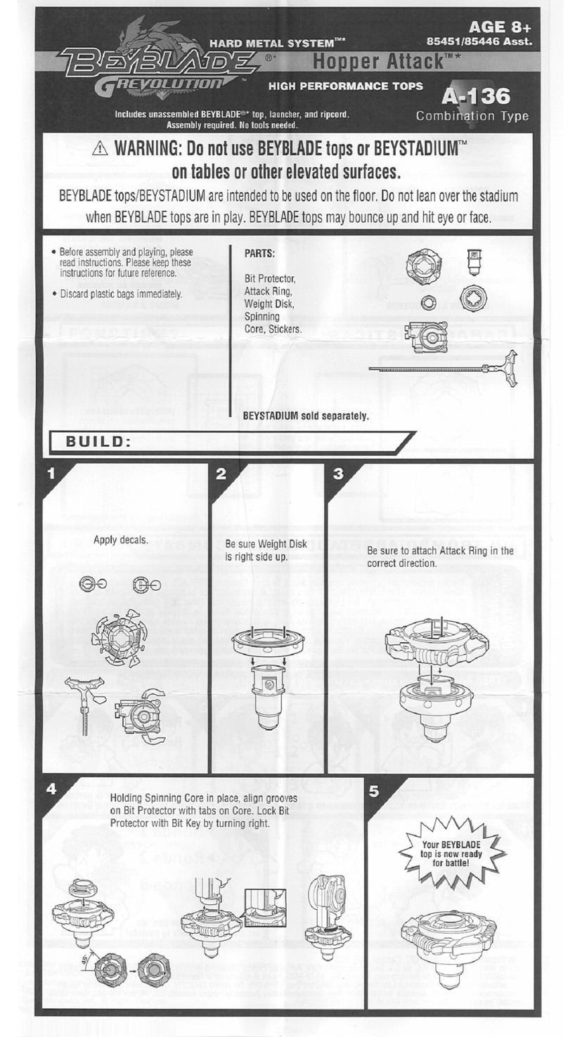 Beyblade Hopper Attack User manual Beyblade Hopper Attack User manual