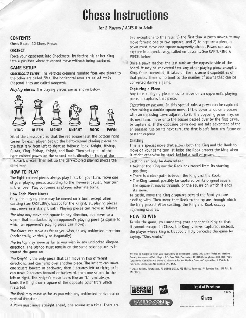 Hasbro Chess User manual Hasbro Chess User manual