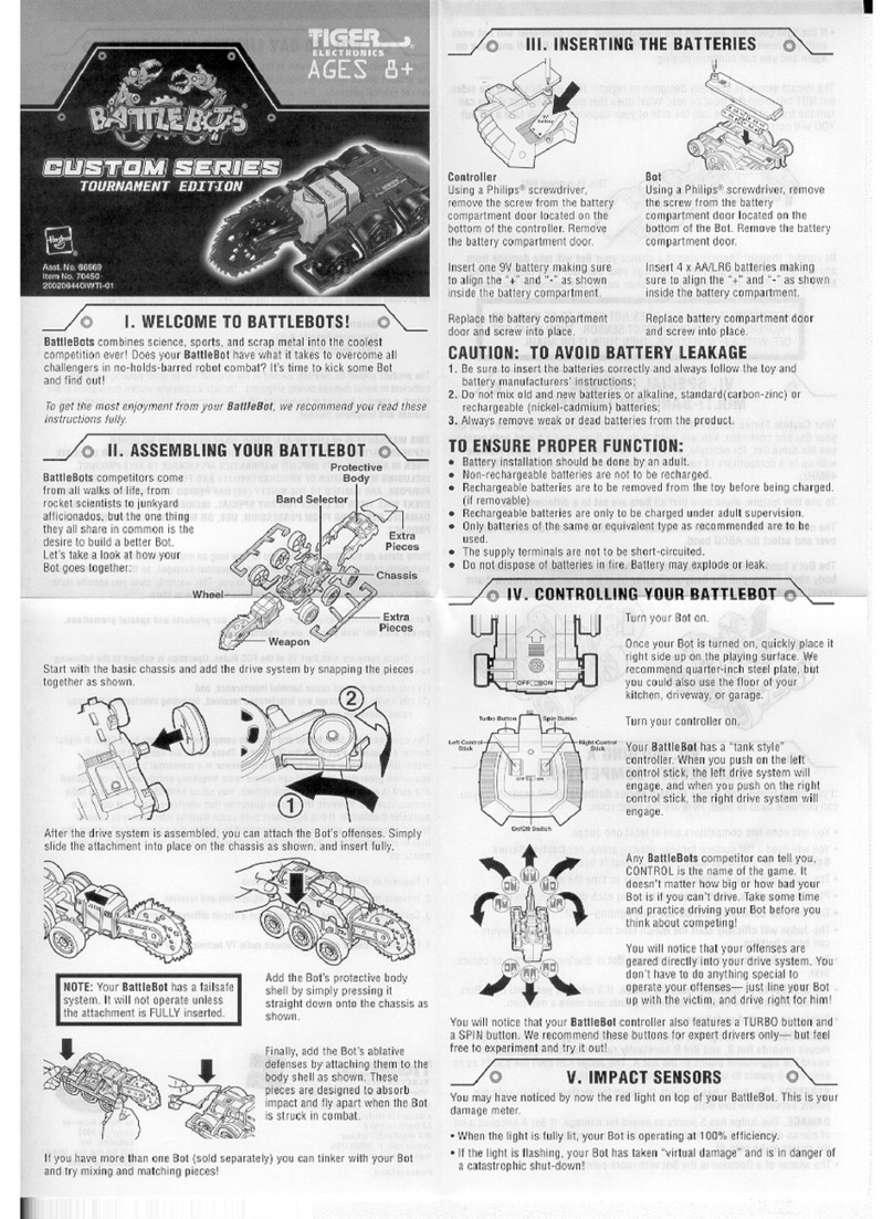 Tiger Electronics Battlebots Minion RC Custom Series Tournament... User manual Tiger Electronics Battlebots Minion RC Custom Series Tournament... User manual