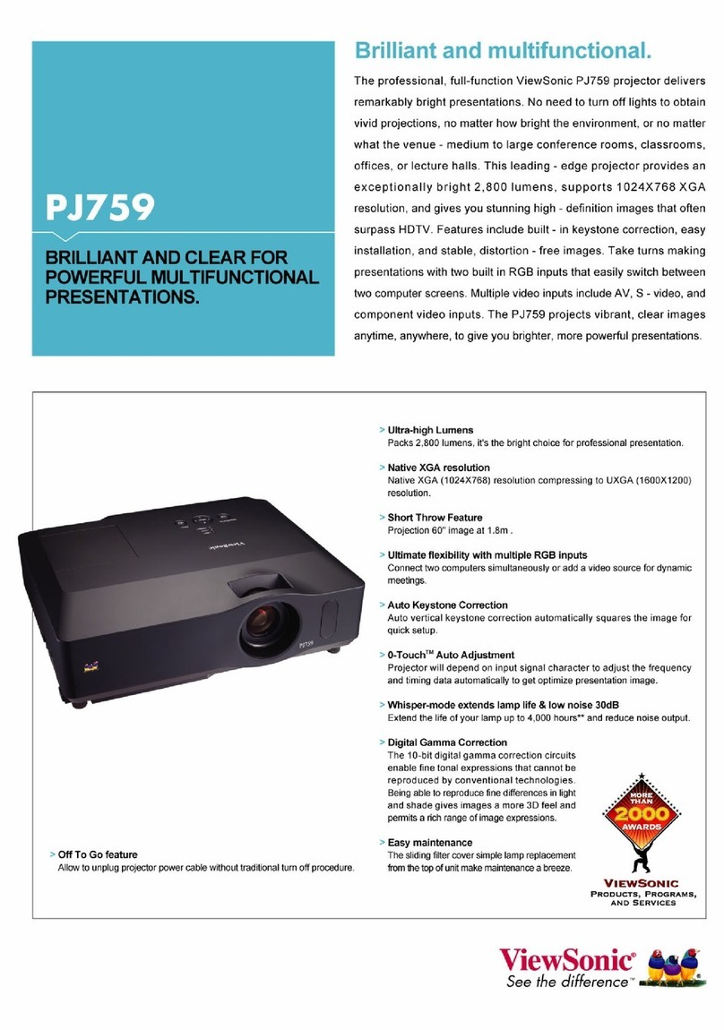 ViewSonic PJ759 - 63 Tft LCD Projector Specification sheet