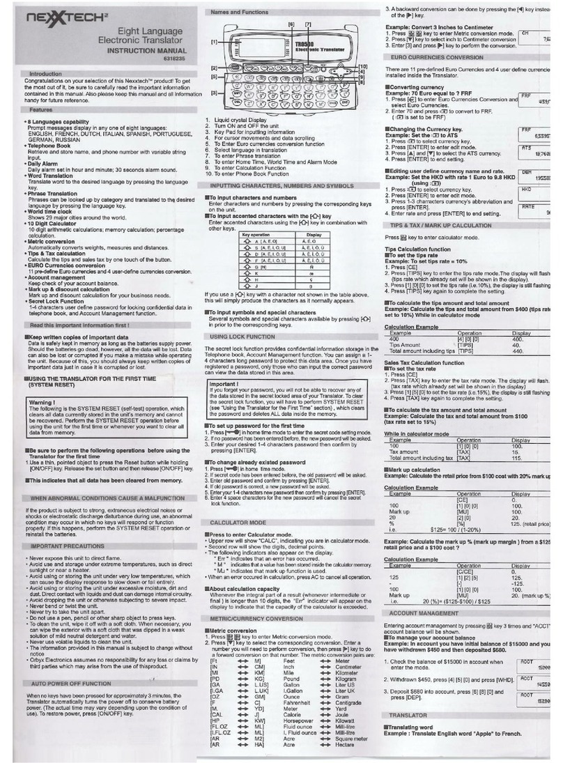 NexxTech TR0500 instruction manual
