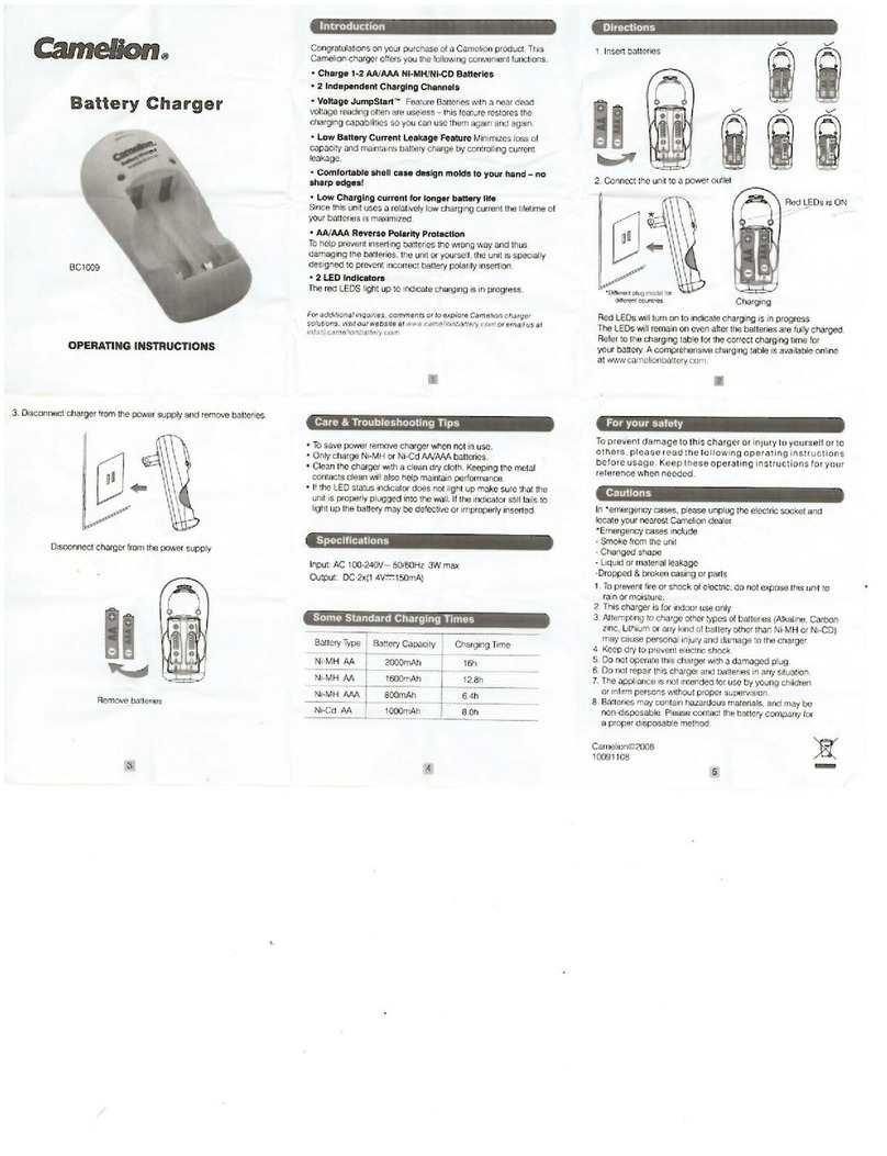 Camelion BC1009 operating instructions