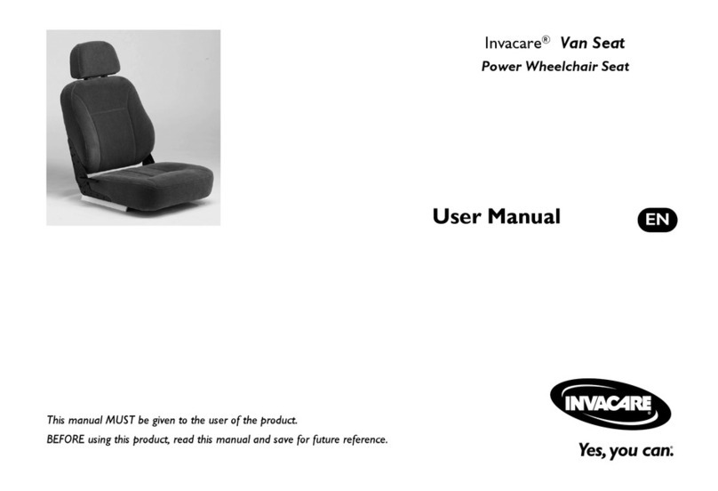Invacare Van Seat User manual