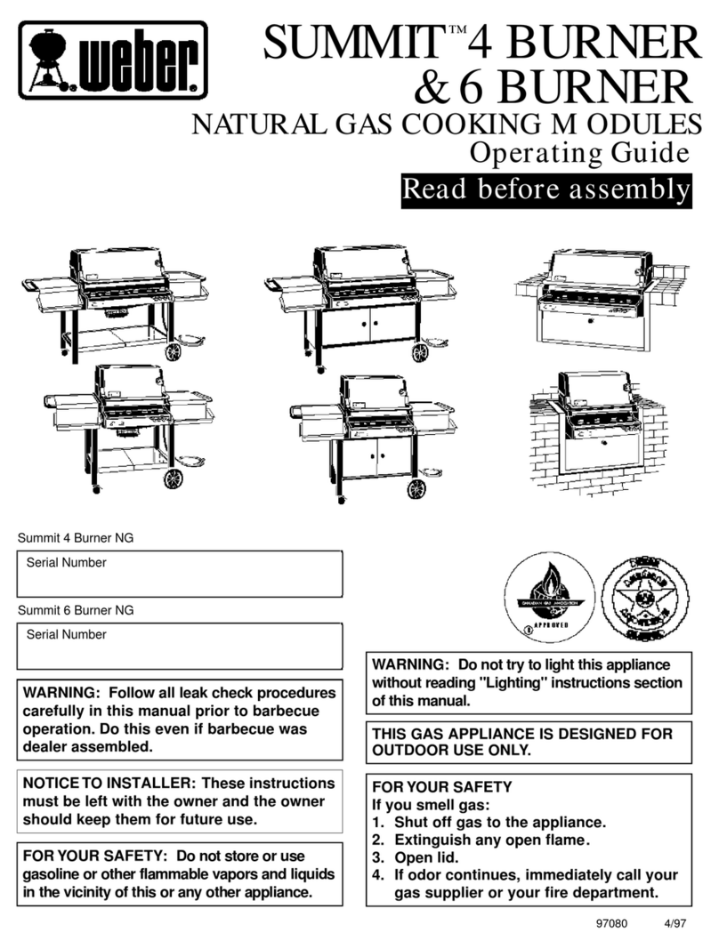 Weber Summit 4 BURNER operating guide