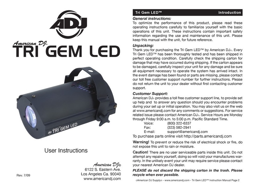 American DJ TRI GEM LED User instructions
