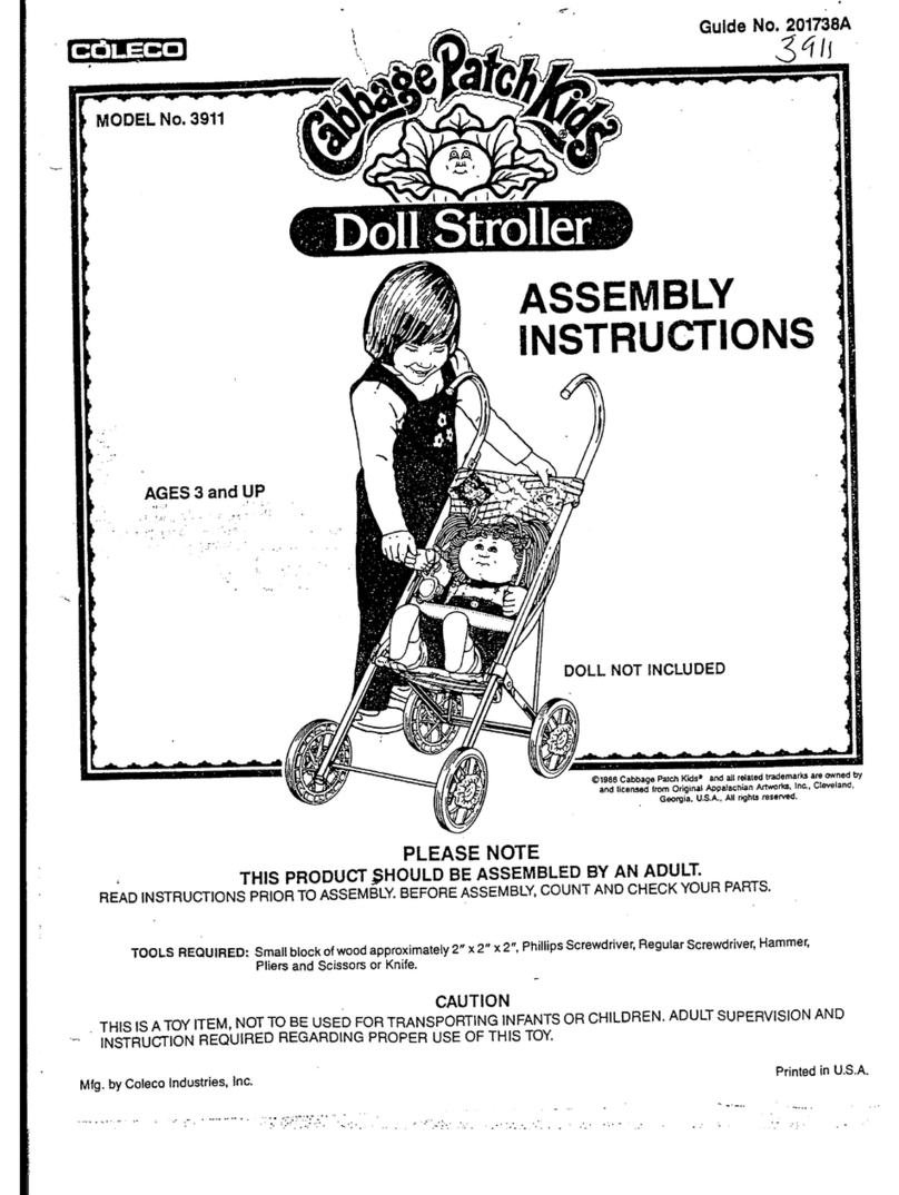Coleco Cabbage Patch Kids Doll Stroller 3911 instructions