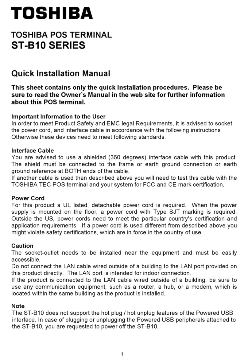 Toshiba ST-B10 SERIES Quick installation manual