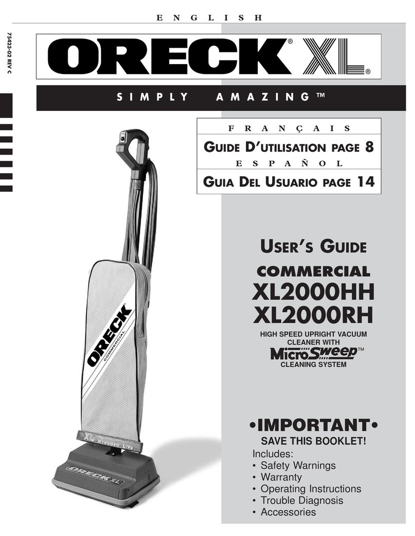 Oreck Simply Amazing XL2000HH User manual
