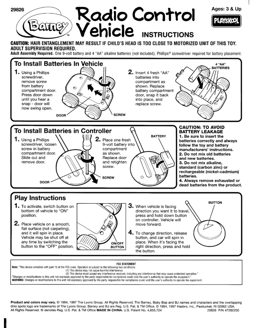 Playskool Barney Radio Control Vehicle instructions