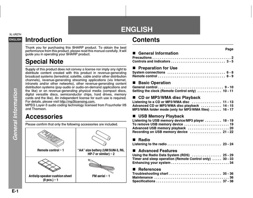 Sharp XL-UR27H User manual