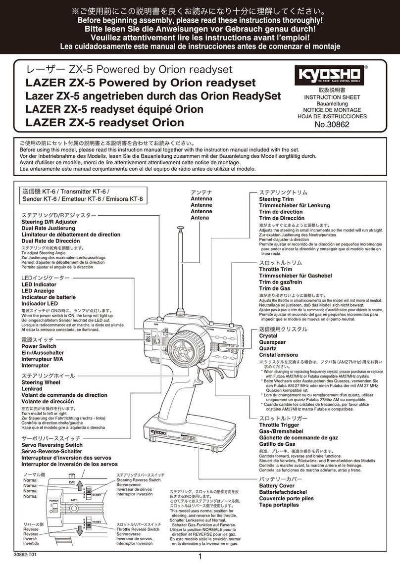 Kyosho LAZER ZX-5 Readyset instruction sheet