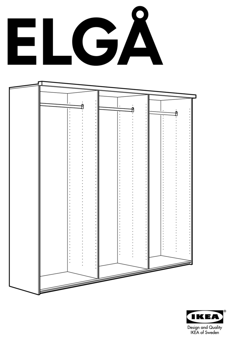 IKEA ELGA WARDROBE FRAME 85X23X80" instructions