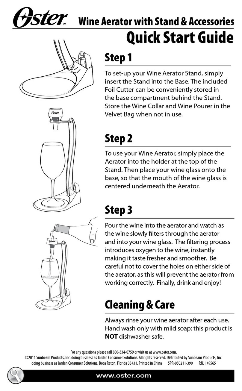 Oster Wine Aerator quick start guide