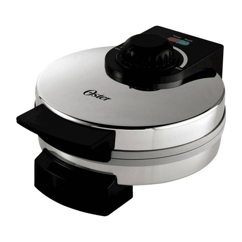 Oster DuraCeramic Chrome Belgian Waffle Maker User manual
