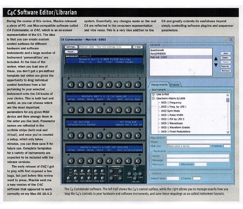 Mackie C4 Commander Software guide Mackie C4 Commander Software guide