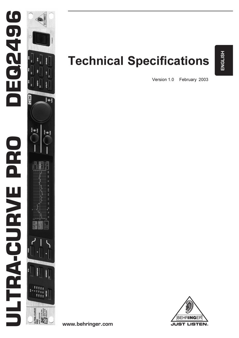 Behringer Ultracurve Pro DEQ2496 User manual