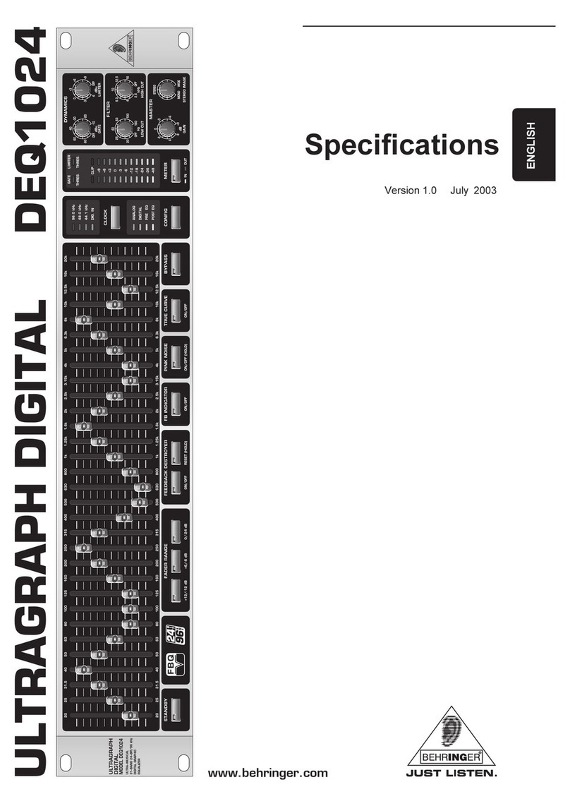 Behringer Ultragraph Digital DEQ1024 User manual