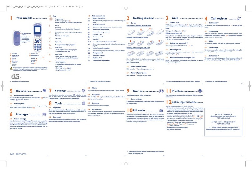 Alcatel ONE TOUCH 223 User manual