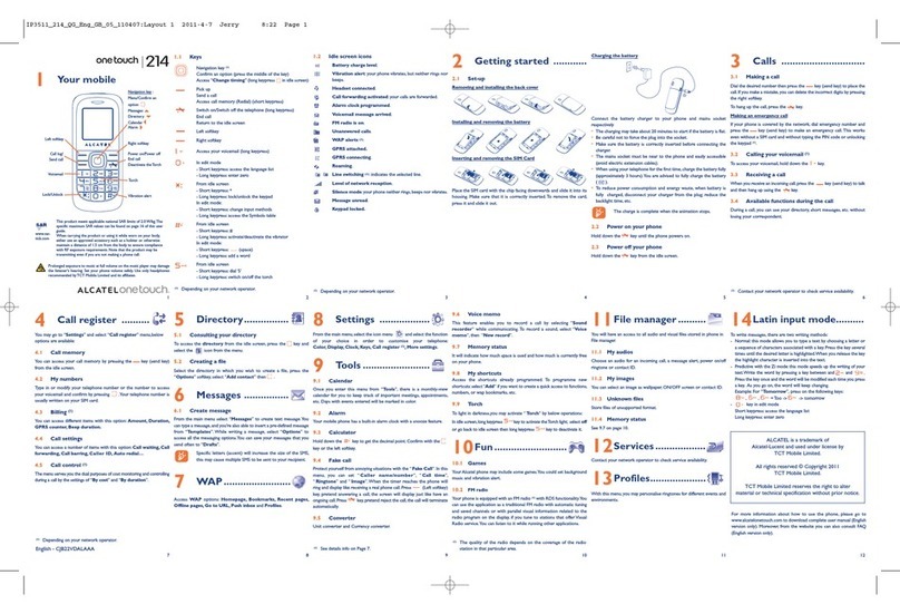 Alcatel ONE TOUCH 214 User manual