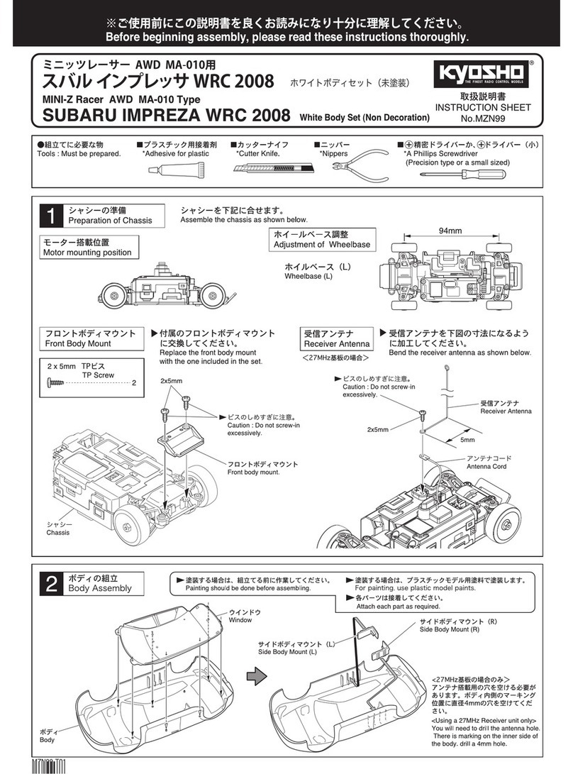 Kyosho MINI-Z Racer AWD MA-010 Type User manual Kyosho MINI-Z Racer AWD MA-010 Type User manual