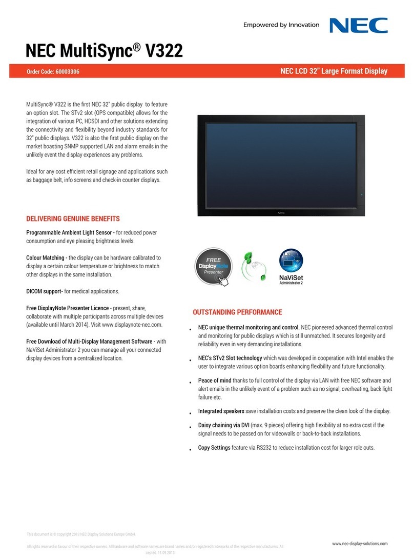 NEC MultiSync V322 User manual
