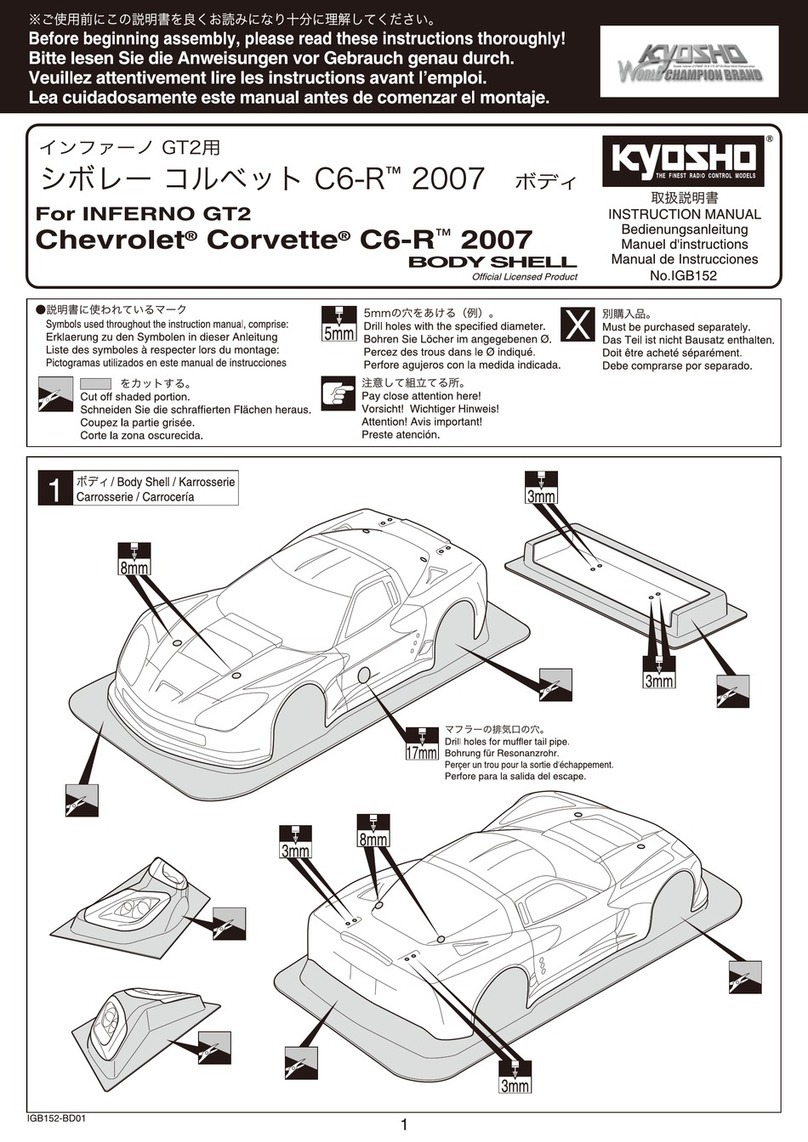 Kyosho Chevrolet Corvette C6-R 2007 Body Shell instruction manual