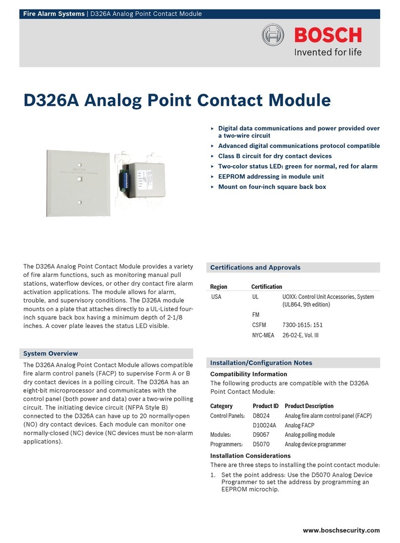 Bosch D326A Application guide Bosch D326A Application guide