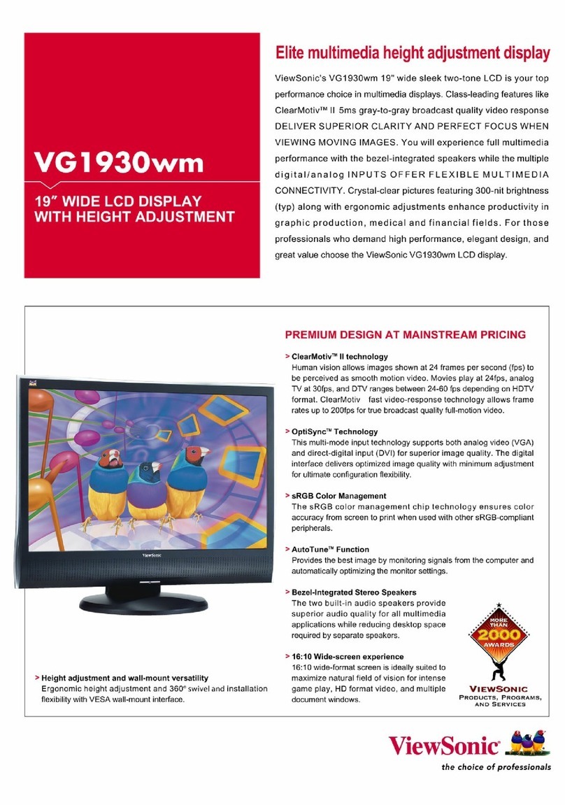 ViewSonic VG1930wm - 19" LCD Monitor User manual