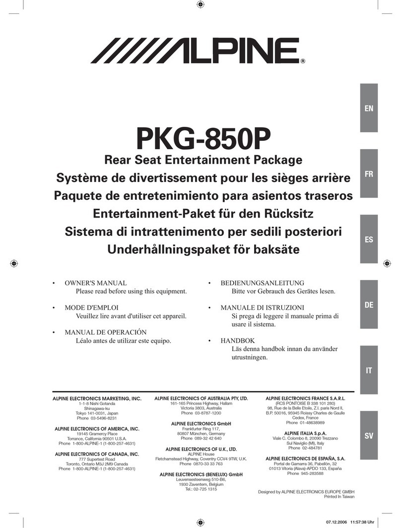 Alpine PKG-850P User manual