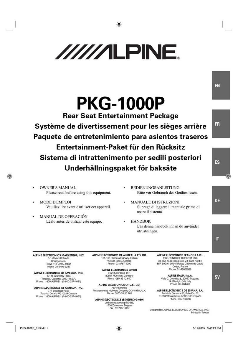 Alpine PKG-1000P owner's manual