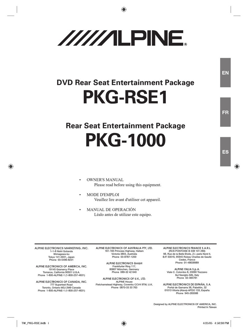 Alpine PKG-1000 owner's manual