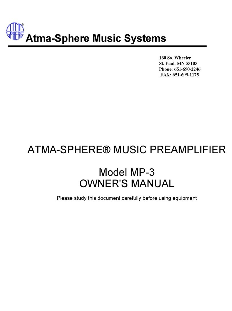 Atma-Sphere MP-3 owner's manual Atma-Sphere MP-3 owner's manual