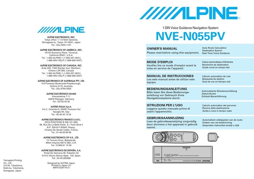 Alpine NVE-N055PV User manual