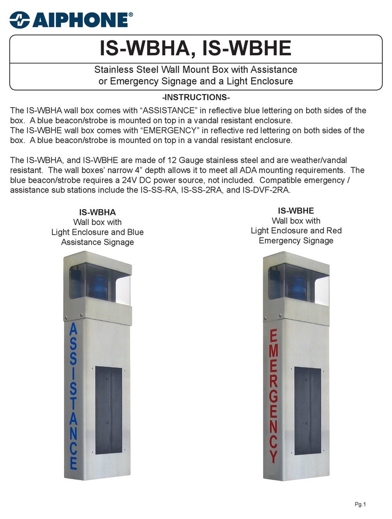 Aiphone S-WBHA instructions