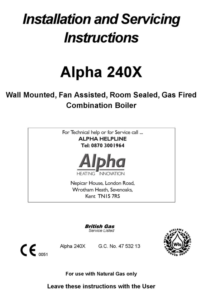 Alpha Alpha 240X Installation and servicing instructions Alpha Alpha 240X Installation and servicing instructions