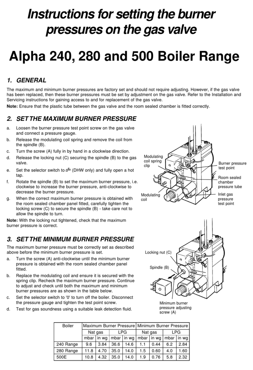 Alpha Alpha 240 Boiler Range Function guide