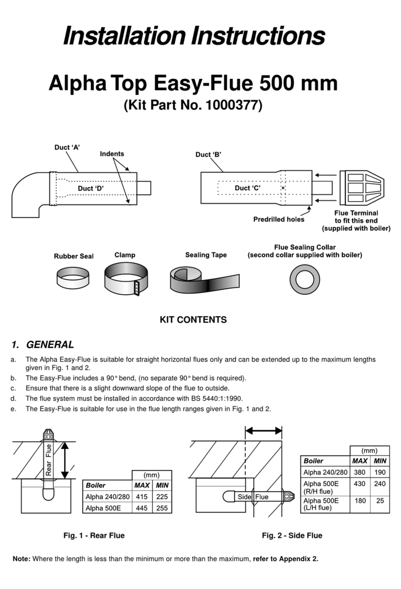 Alpha Alpha Top Easy-Flue 500 mm installation instructions