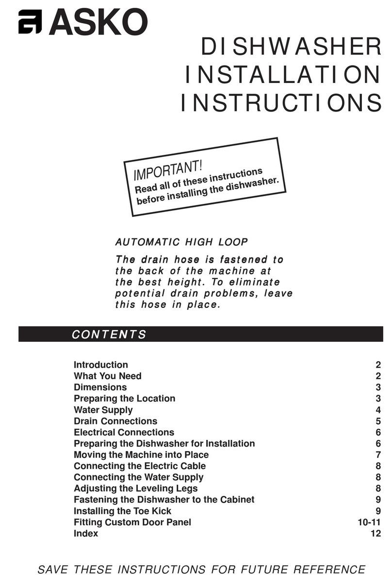 Asko D3251 installation instructions