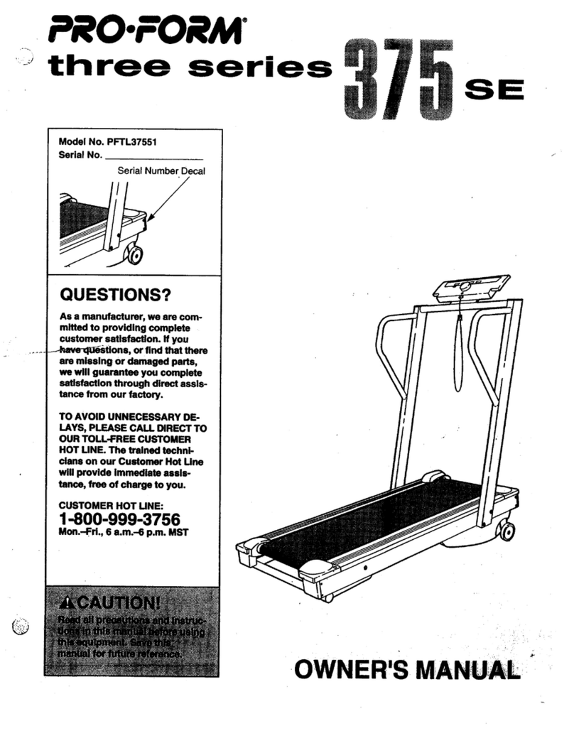 Pro-Form 375 Se User manual