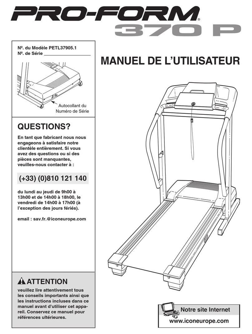 Pro-Form 370p Treadmill Manuel de l'utilisateur
