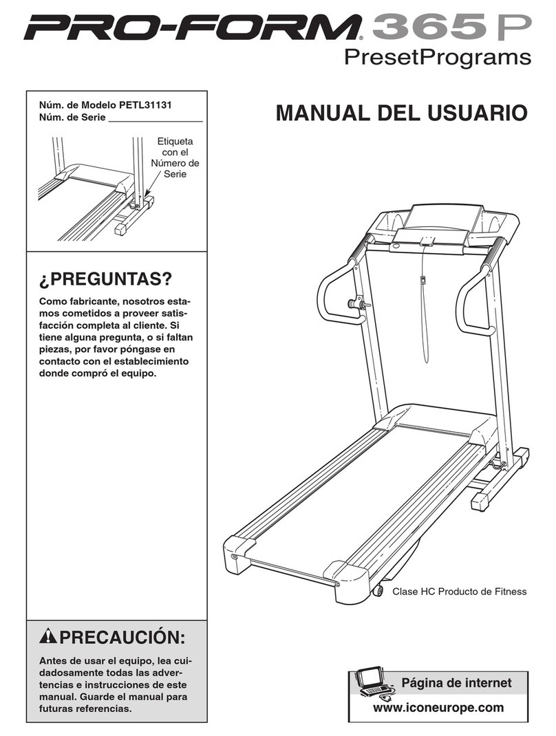 Pro-Form 365p Treadmill User guide