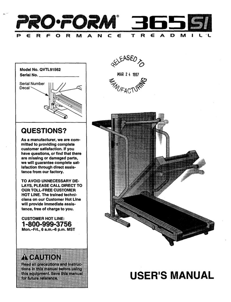 Pro-Form 365SI User manual