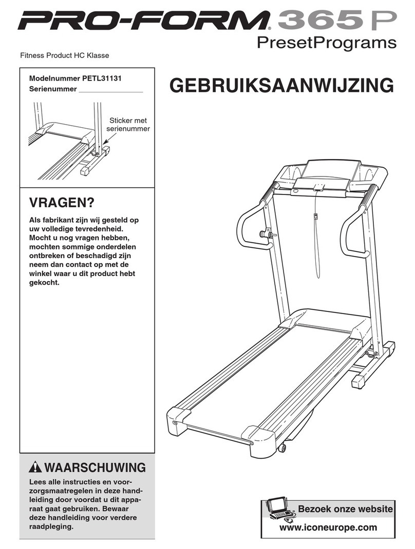 Pro-Form 365p Treadmill System manual