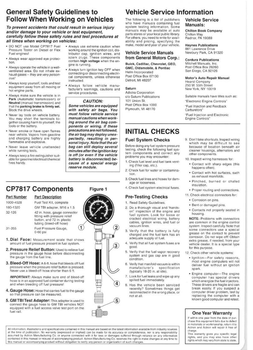 Actron CP7817 Quick manual