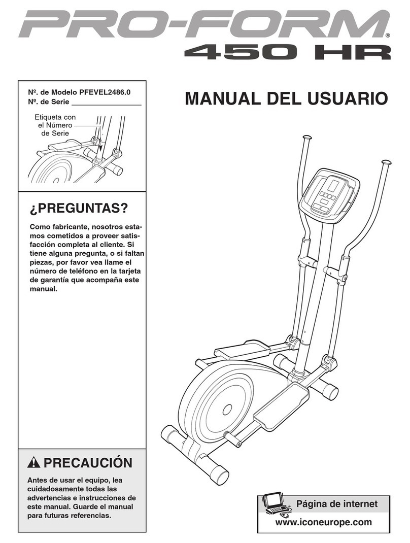 Pro-Form 450 Hr Elliptical User guide