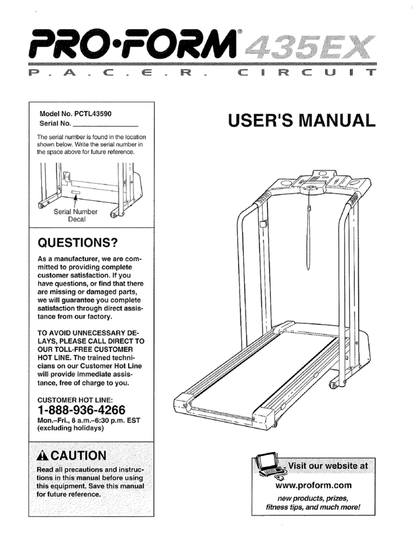 Pro-Form 435ex Treadmill User manual